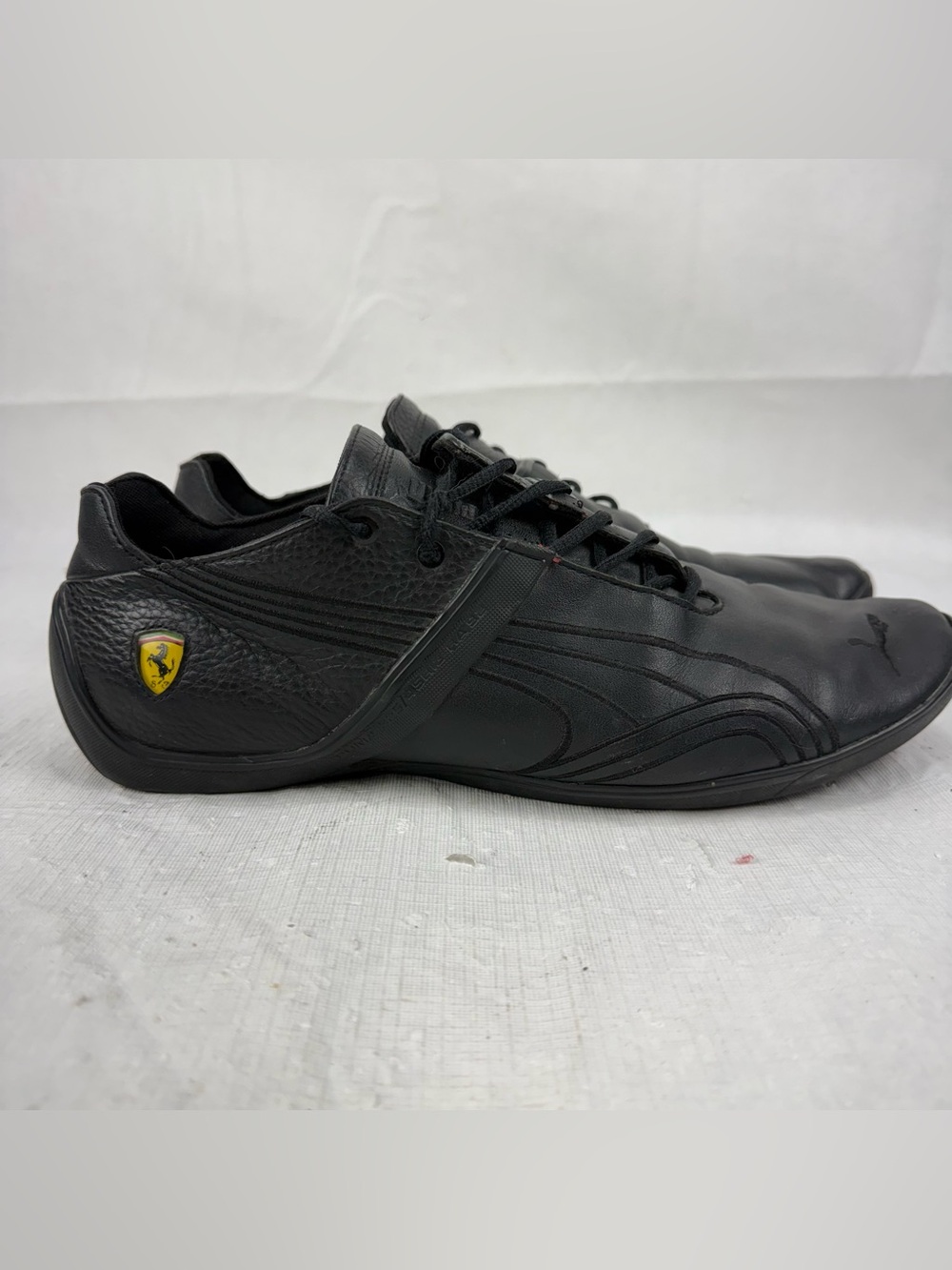 PUMA Ferrari Black Low Top Lace Up Leather Driving Men’s  Sneakers SIZE 12
